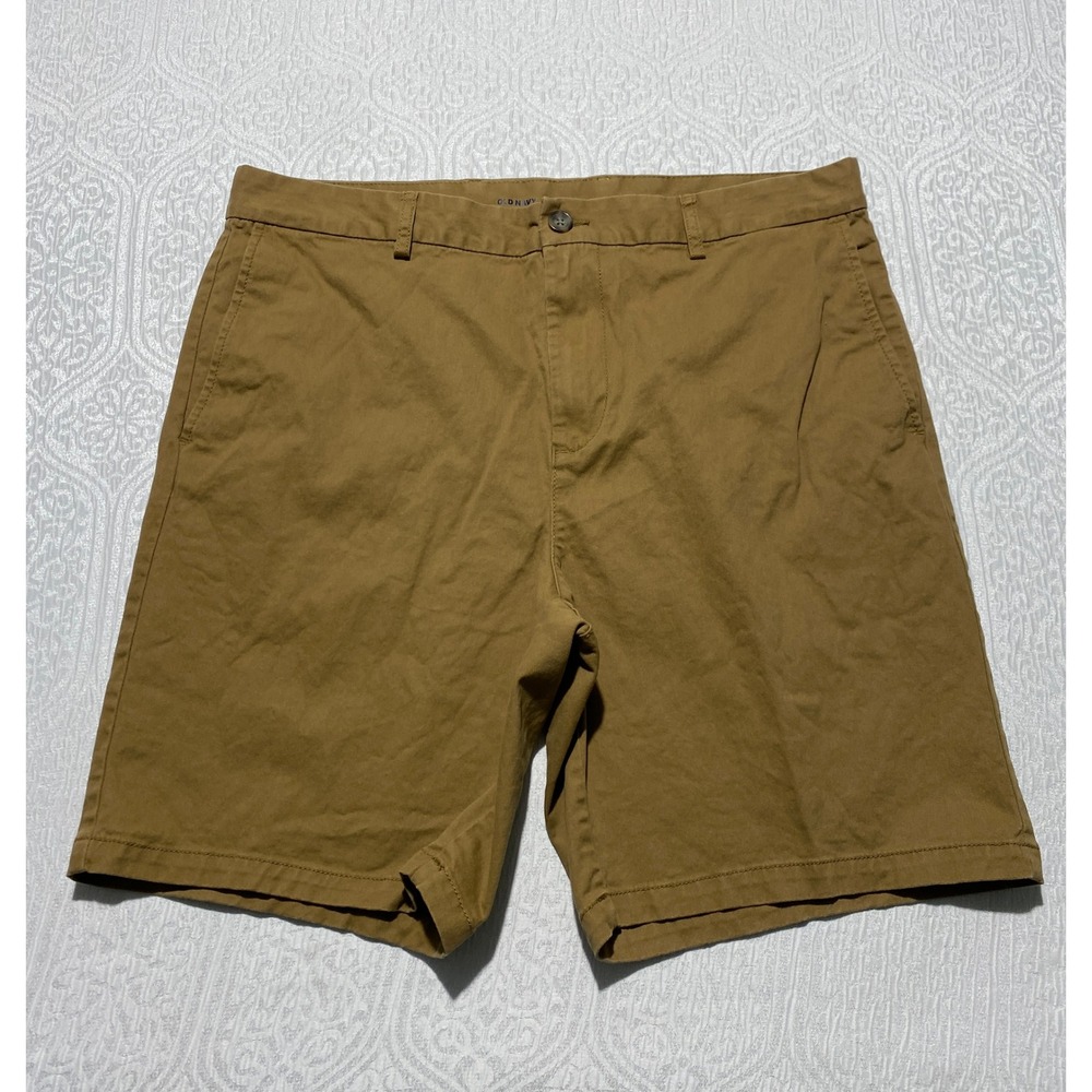 Old Navy Mens 38 Slim Fit Chino Shorts Tobacco Brown Stretch Cotton Casual‎